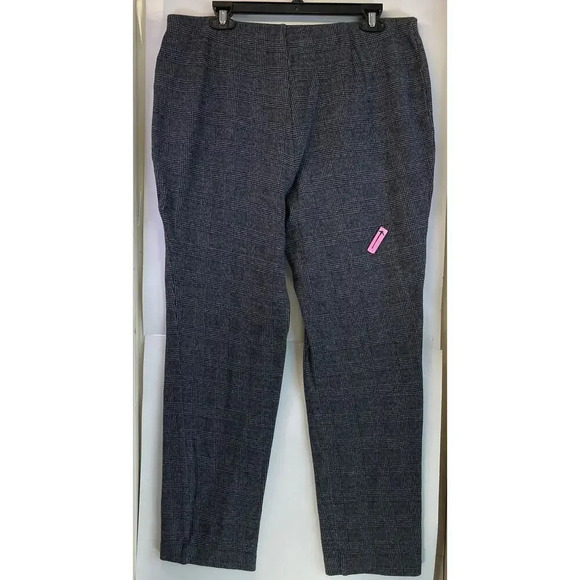 J.Jill Womens L Black/White Ponte Slim Leg Pull on Career Wear FLAW - Picture 3 of 13